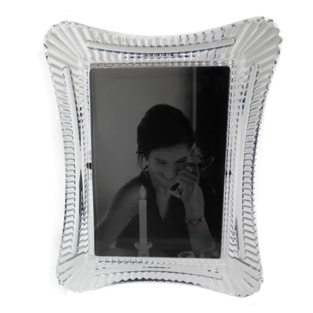 Waterford Wellesley Crystal Glass Picture Frame Table Top for 4x6 Photo